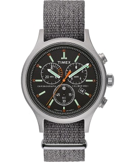 Archive Allied Chronograph mit Textilarmband, 42&nbsp;mm Silberfarben/grau/schwarz large