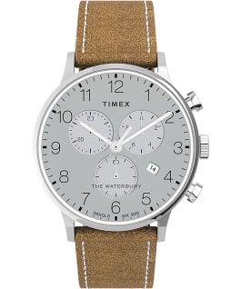 Waterbury-40mm-Classic-Chrono-Leather-Strap-Watch Stainless-Steel/Tan large