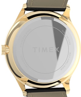 Modern Easy Reader 40mm Leather Strap Watch Gold-Tone/Black/White large