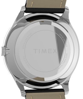 Modern Easy Reader mit Lederarmband, 32 mm Silberfarben/schwarz/wei&szlig; large