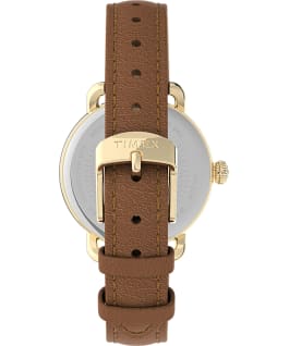 Standard mit Lederarmband, 34 mm Goldfarben/braun/silberfarben large