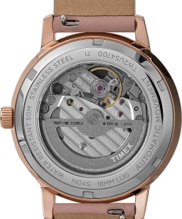 Celestial Opulence Automatic 38mm Leather Strap Watch with Open Heart Moon Dial Rose-Gold-Tone/Pink/Silver-Tone large