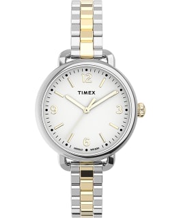 Timex Standard Demi 32mm Stainless Steel Bracelet Watch Silver-Tone/Two-Tone/White large