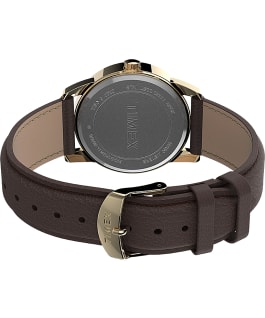 Easy Reader Bold 38mm Leather Strap Watch Gold-Tone/Brown/White large