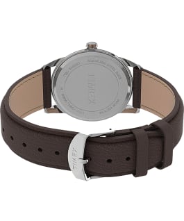 Easy Reader Bold 38mm Leather Strap Watch Silver-Tone/Brown/White large