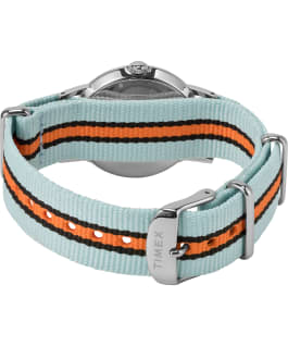 Marlin Hand Wound California Dial 34mm Fabric Strap Watch Stainless-Steel/White large