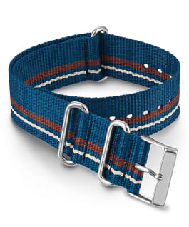 20mm Fabric Slip-Thru Double Layer Strap Blue large