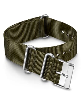 20mm Solid Colored Fabric Slip Thru Double Layer Strap Green large