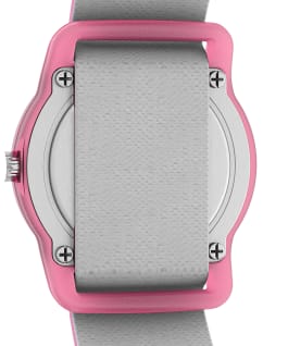 Kids Analog 28mm Elastic Fabric Strap Watch With Animal Prints Pink/Blue large