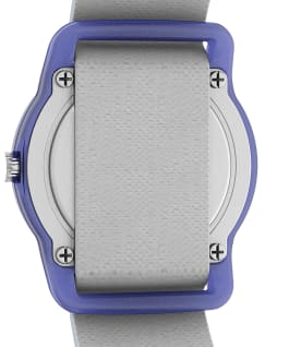 Kids Analog 28mm Elastic Fabric Strap Watch With Animal Prints Blue/White large