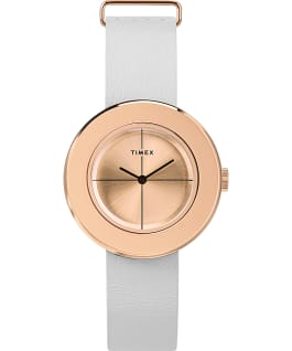 Variety 34mm Leather Strap Watch Box Set Rose-Gold-Tone/White large