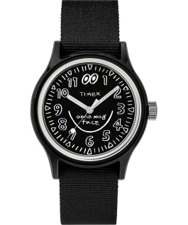 Timex x Face x Anna Analog Life 36mm Fabric Strap Watch Black/Black large