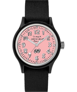 Timex x Face x Anna Analog Life 36mm Fabric Strap Watch Black/Pink large