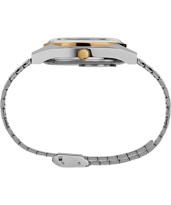 Q Timex Falcon Eye Neuauflage mit Edelstahlarmband, 38&nbsp;mm Edelstahl/blau/goldfarben large