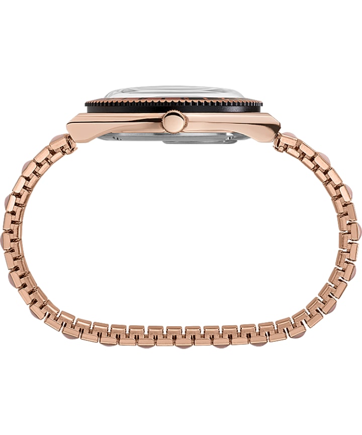 Q Timex 38mm Stainless Steel Expansion Band Watch Rose-Gold-Tone/Black large