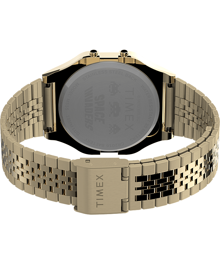 Timex T80 x Space Invaders 34mm Stainless Steel Bracelet Watch Gold-Tone large